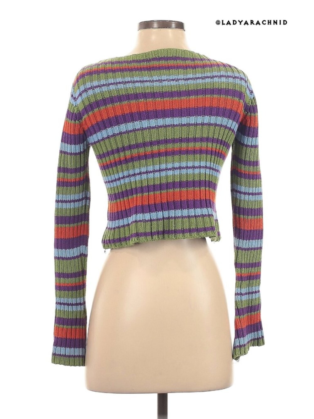 UNIF Sim striped lace up cropped sweater size XS - Picture 4 of 7